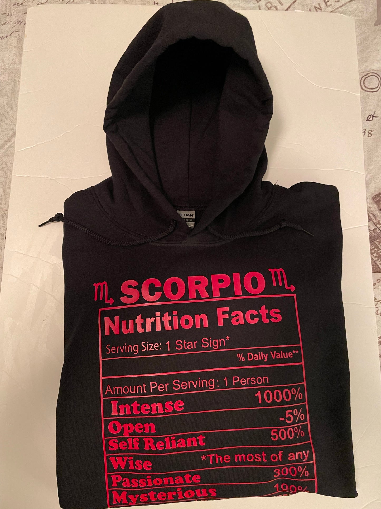 Zodiac Nutrition Facts Hoodie