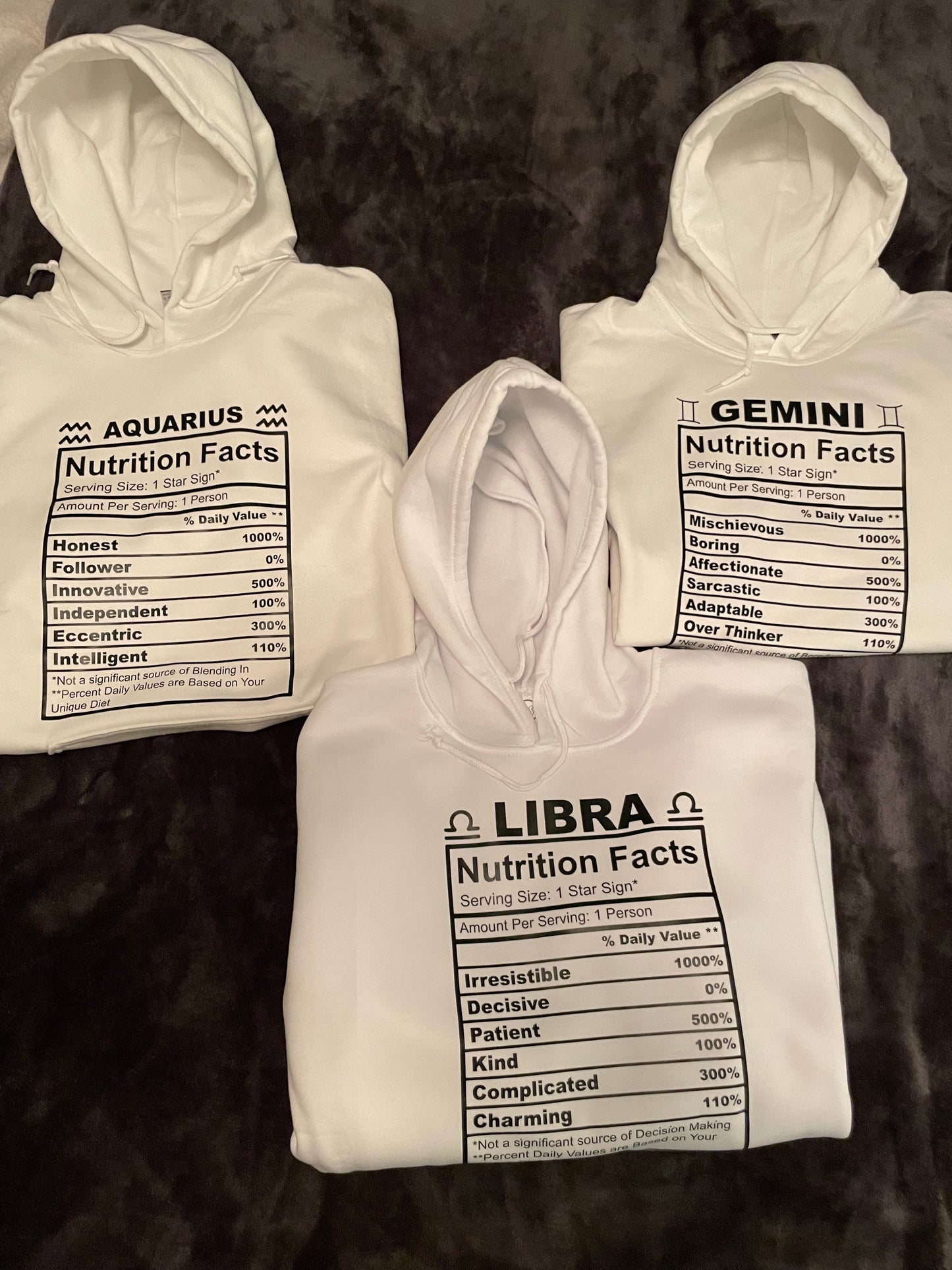 Zodiac Nutrition Facts Hoodie