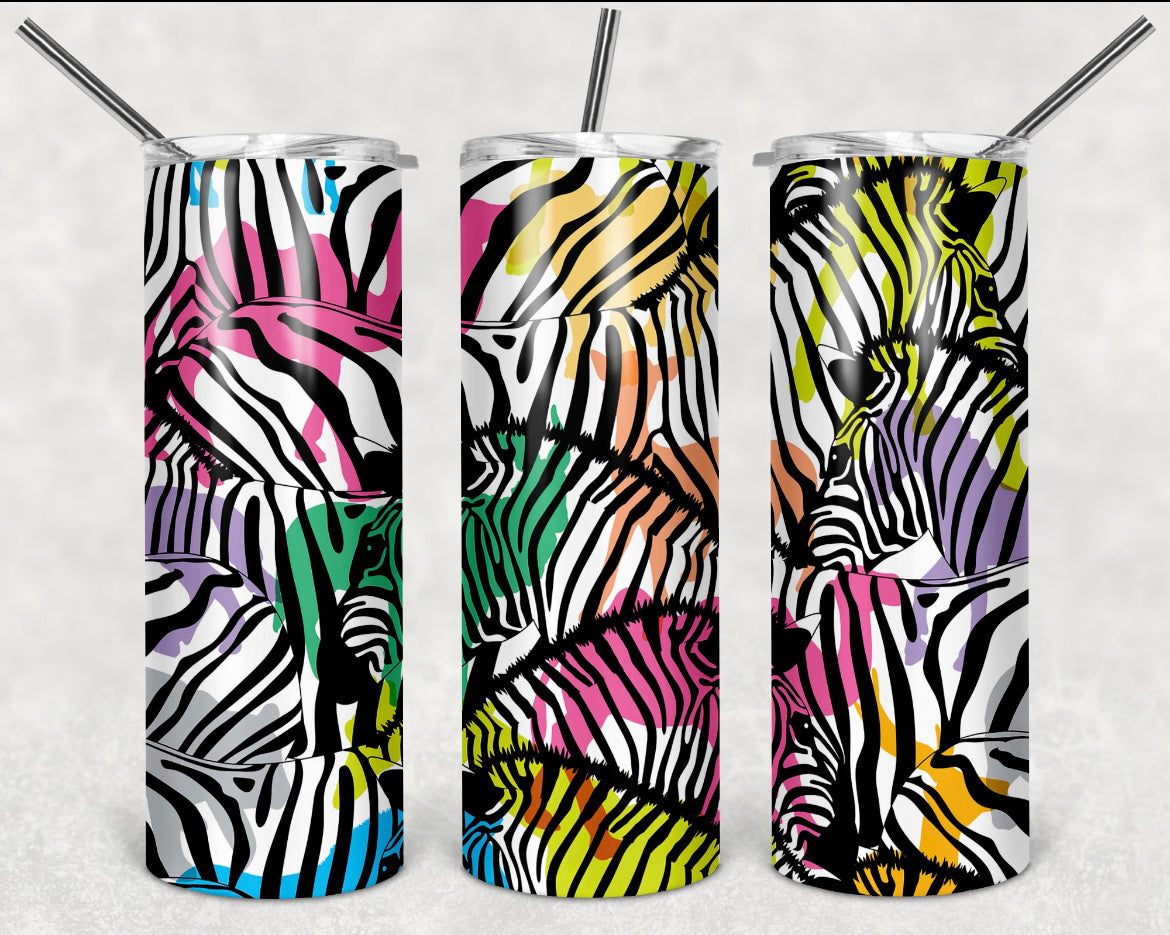 Colorful Zebra Tumbler