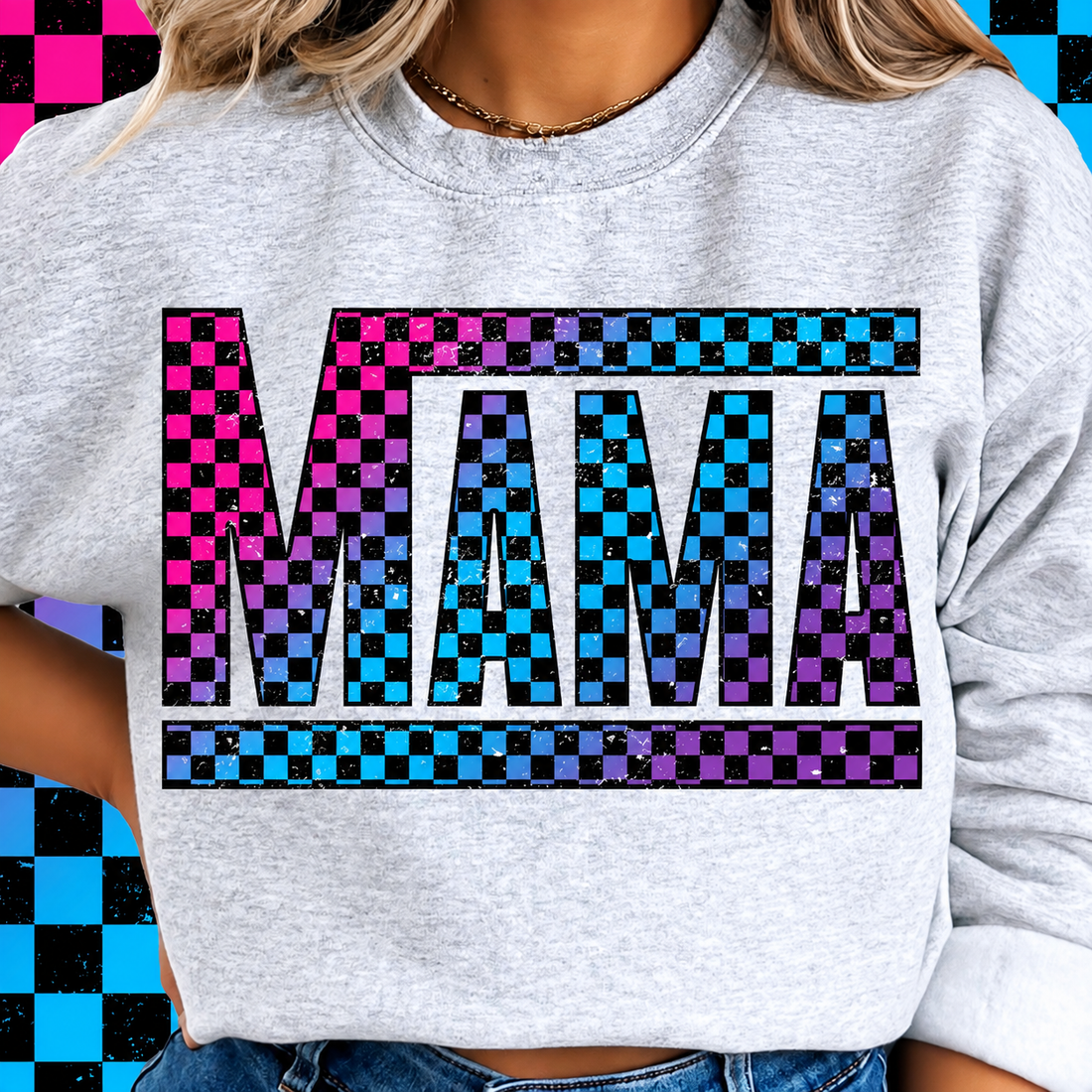 MAMA Checker print shirt