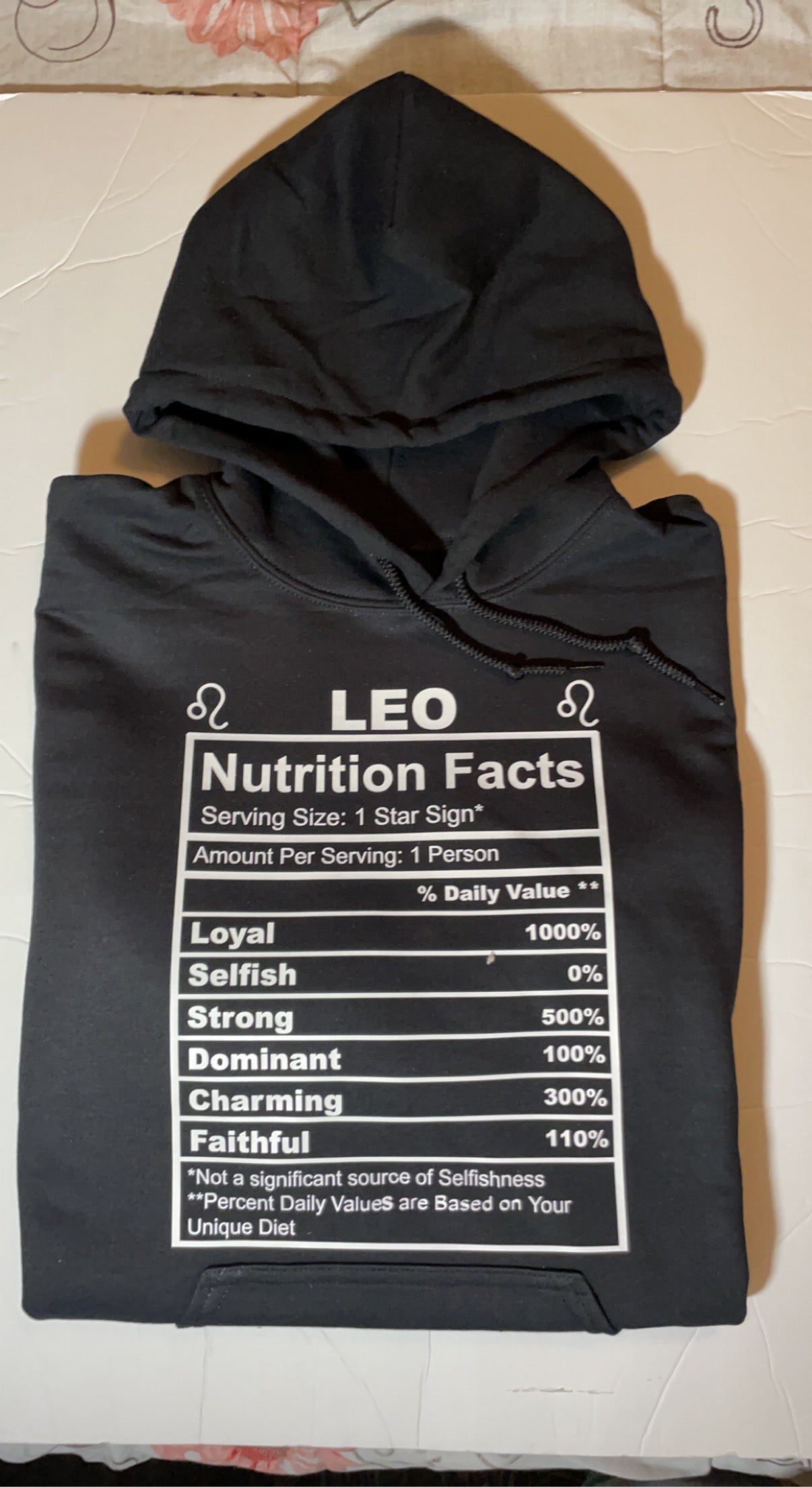 Zodiac Nutrition Facts Hoodie