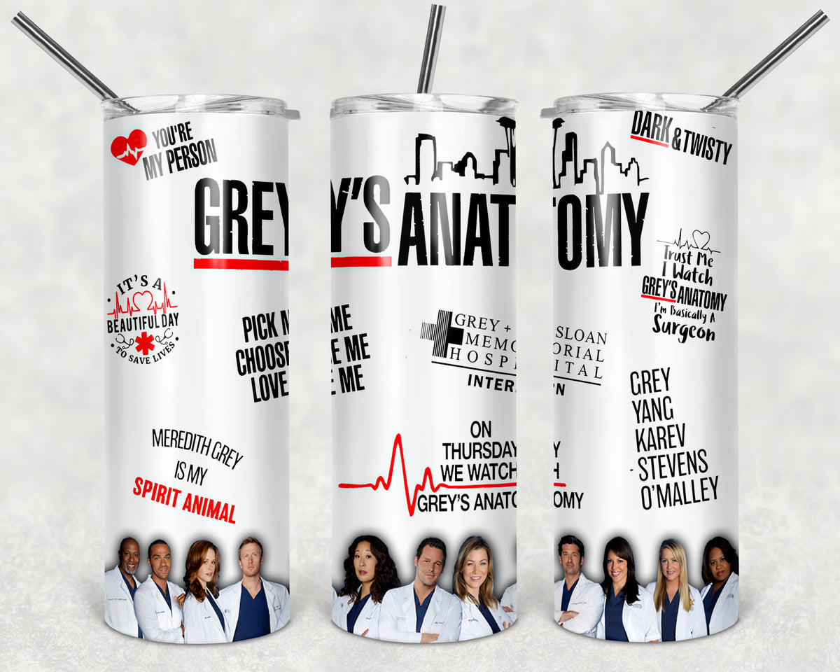 White Grey's Anatomy Tumbler