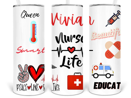 Red and White Nurse Life Tumbler