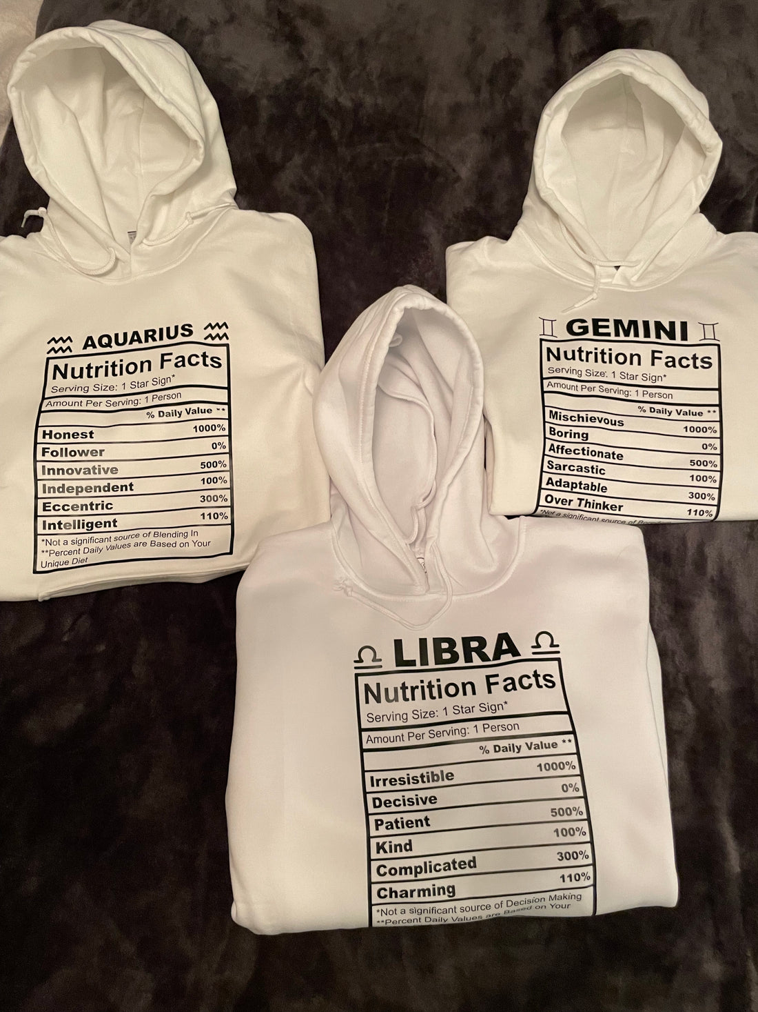 Zodiac Nutrition Facts Hoodie