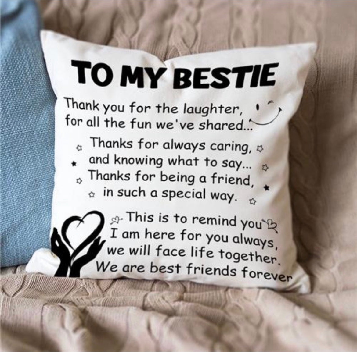 To my Bestie Sequin pillow