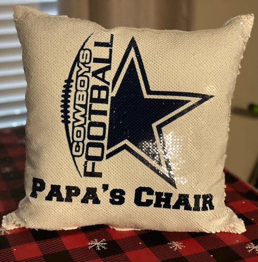 Custom Football Sequin Pillow