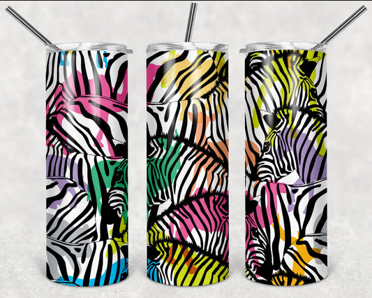 Colorful Zebra Tumbler